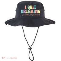 I Quit Drinking Just Kidding I'm Pregnant Funny Bucket Hat thumb 0