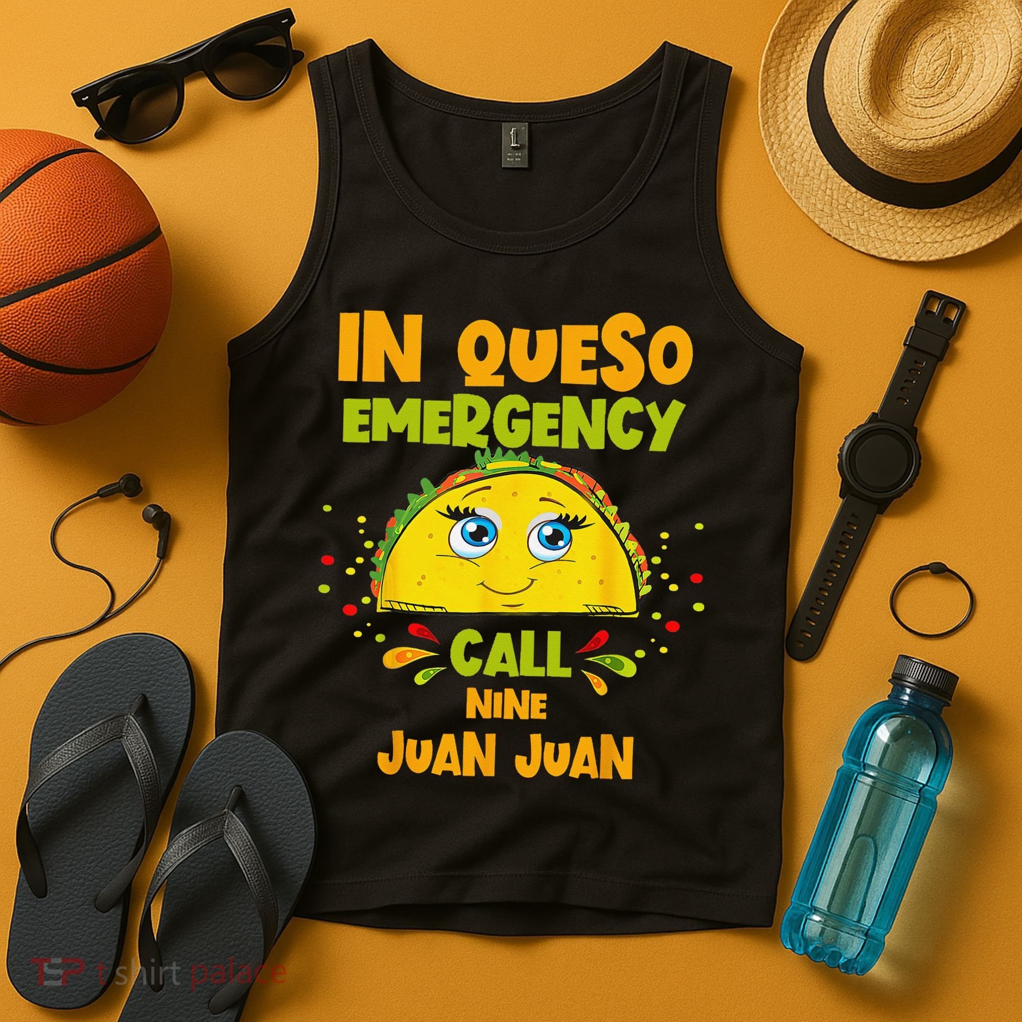 In Queso Emergency Call 9 Juan Juan Taco Cinco De Mayo Party Tank Top