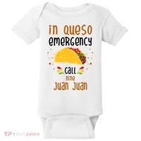 In Queso Emergency Call Nine Juan Juan Funny Mexican Baby Bodysuit thumb 0