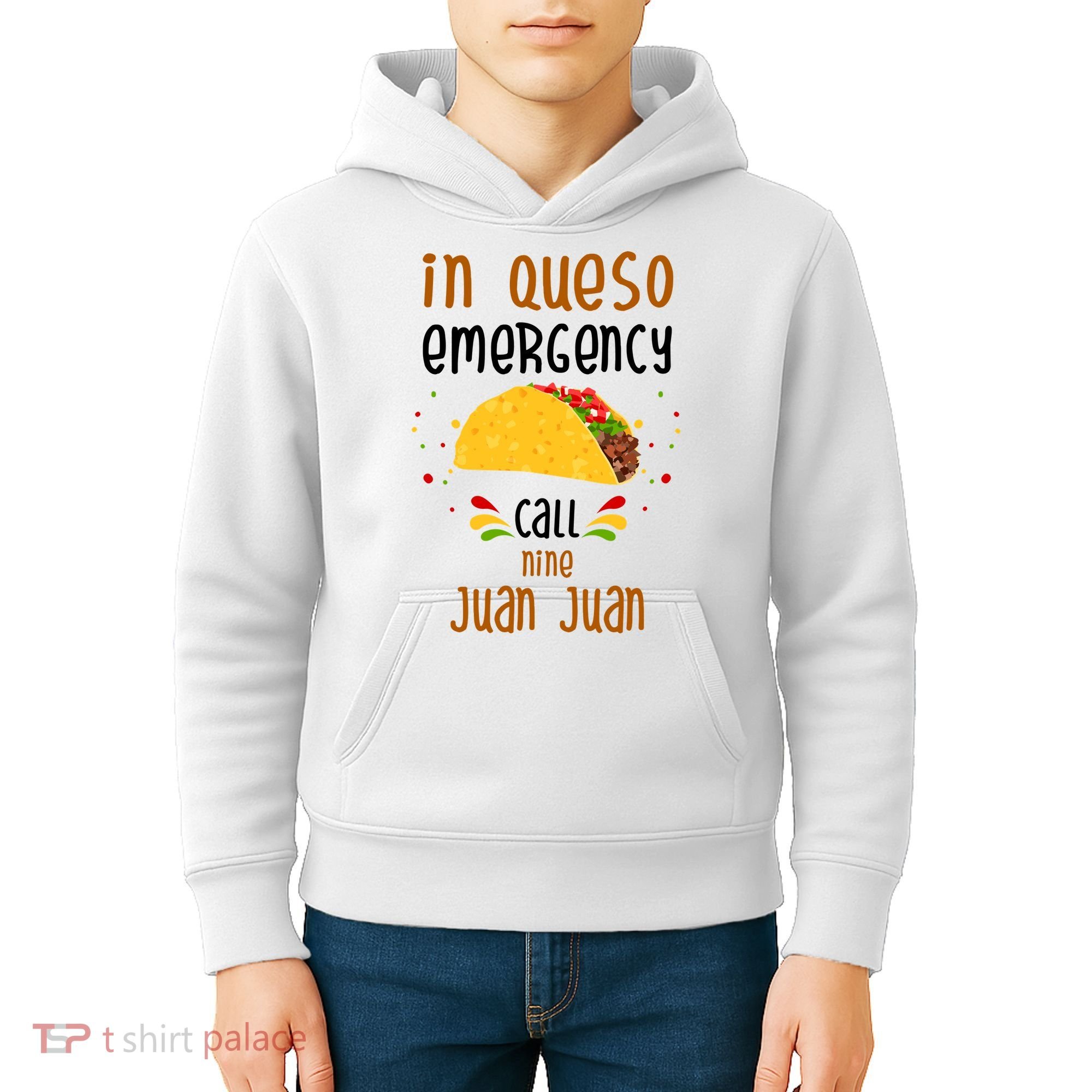 In Queso Emergency Call Nine Juan Juan Funny Mexican Kids Hoodie