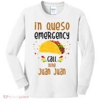 In Queso Emergency Call Nine Juan Juan Funny Mexican Kids Long Sleeve Shirt thumb 0