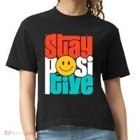 Inspirational Quote Stay Positive Yellow Smily Face Comfort Colors Boxy T-Shirt thumb 0