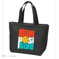 Inspirational Quote Stay Positive Yellow Smily Face Tote Bag thumb 3