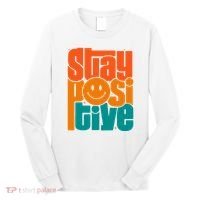 Inspirational Quote Stay Positive Yellow Smily Face Long Sleeve Shirt thumb 0