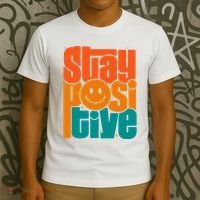 Inspirational Quote Stay Positive Yellow Smily Face T-Shirt thumb 3