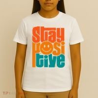 Inspirational Quote Stay Positive Yellow Smily Face T-Shirt thumb 4