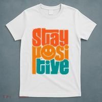 Inspirational Quote Stay Positive Yellow Smily Face T-Shirt thumb 5