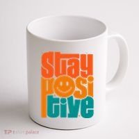Inspirational Quote Stay Positive Yellow Smily Face Coffee Mug thumb 1