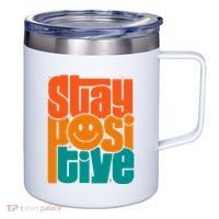 Inspirational Quote Stay Positive Yellow Smily Face 12oz Stainless Steel Coffee Mug thumb 0