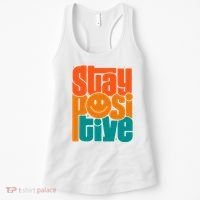 Inspirational Quote Stay Positive Yellow Smily Face Women's Tank Top thumb 0