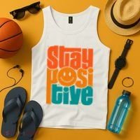 Inspirational Quote Stay Positive Yellow Smily Face Tank Top thumb 4