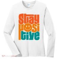 Inspirational Quote Stay Positive Yellow Smily Face Women's Long Sleeve Shirt thumb 0
