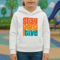 Inspirational Quote Stay Positive Yellow Smily Face Kids Hoodie thumb 3