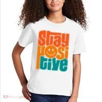 Inspirational Quote Stay Positive Yellow Smily Face Kids T-Shirt thumb 2