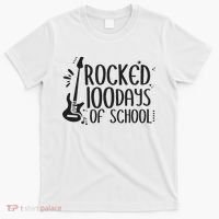 I Rocked 100 Days Of School 100th Day Guitar Music Gifts T-Shirt thumb 0