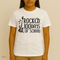 I Rocked 100 Days Of School 100th Day Guitar Music Gifts T-Shirt thumb 4
