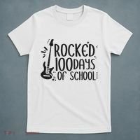 I Rocked 100 Days Of School 100th Day Guitar Music Gifts T-Shirt thumb 5