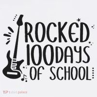 I Rocked 100 Days Of School 100th Day Guitar Music Gifts Women's Hoodie thumb 2