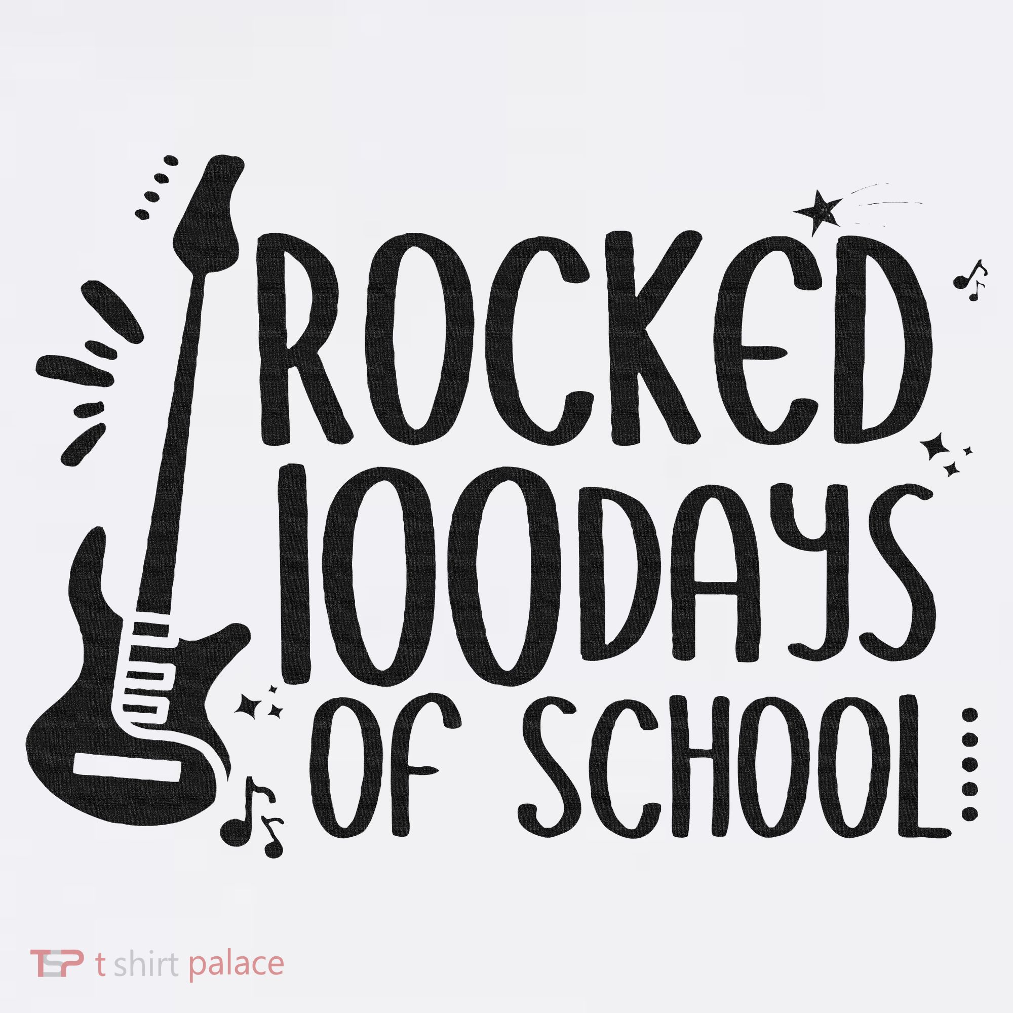 I Rocked 100 Days Of School 100th Day Guitar Music Gifts Women's Hoodie
