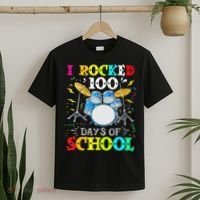 I Rocked 100 Days Of School Funny Drums Music T-Shirt thumb 2