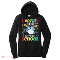 I Rocked 100 Days Of School Funny Drums Music Women's Hoodie thumb 0