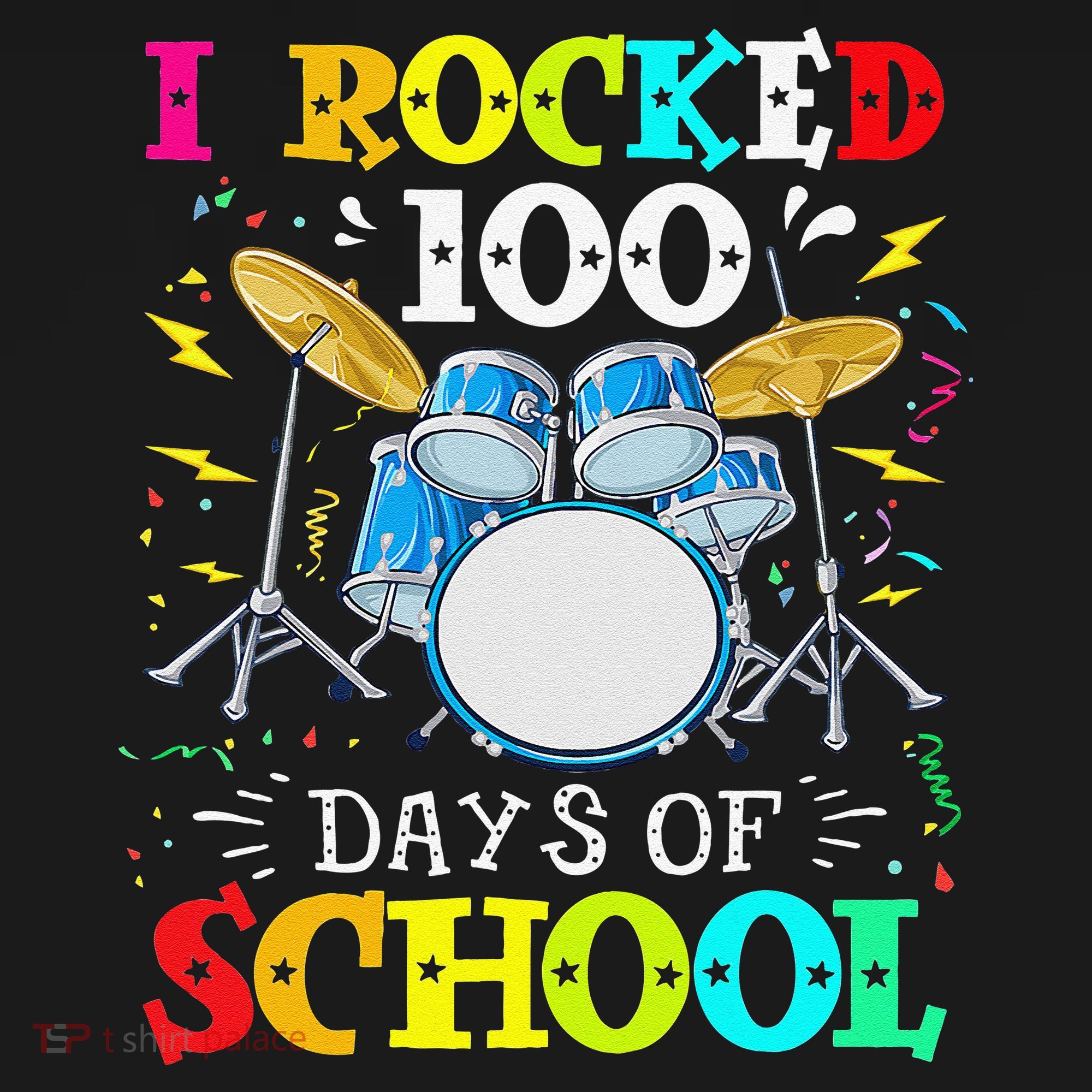 I Rocked 100 Days Of School Funny Drums Music Women's Hoodie