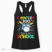 I Rocked 100 Days Of School Funny Drums Music Women's Tank Top thumb 0