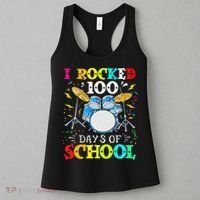 I Rocked 100 Days Of School Funny Drums Music Women's Tank Top thumb 3