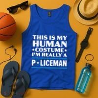 I'm Really A Policeman Police Officer Law Enforcement Great Gift Tank Top thumb 4