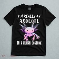 I'm Really An Axolotl In A Human Funny Halloween Costume T-Shirt thumb 5