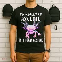 I'm Really An Axolotl In A Human Funny Halloween Costume T-Shirt thumb 6