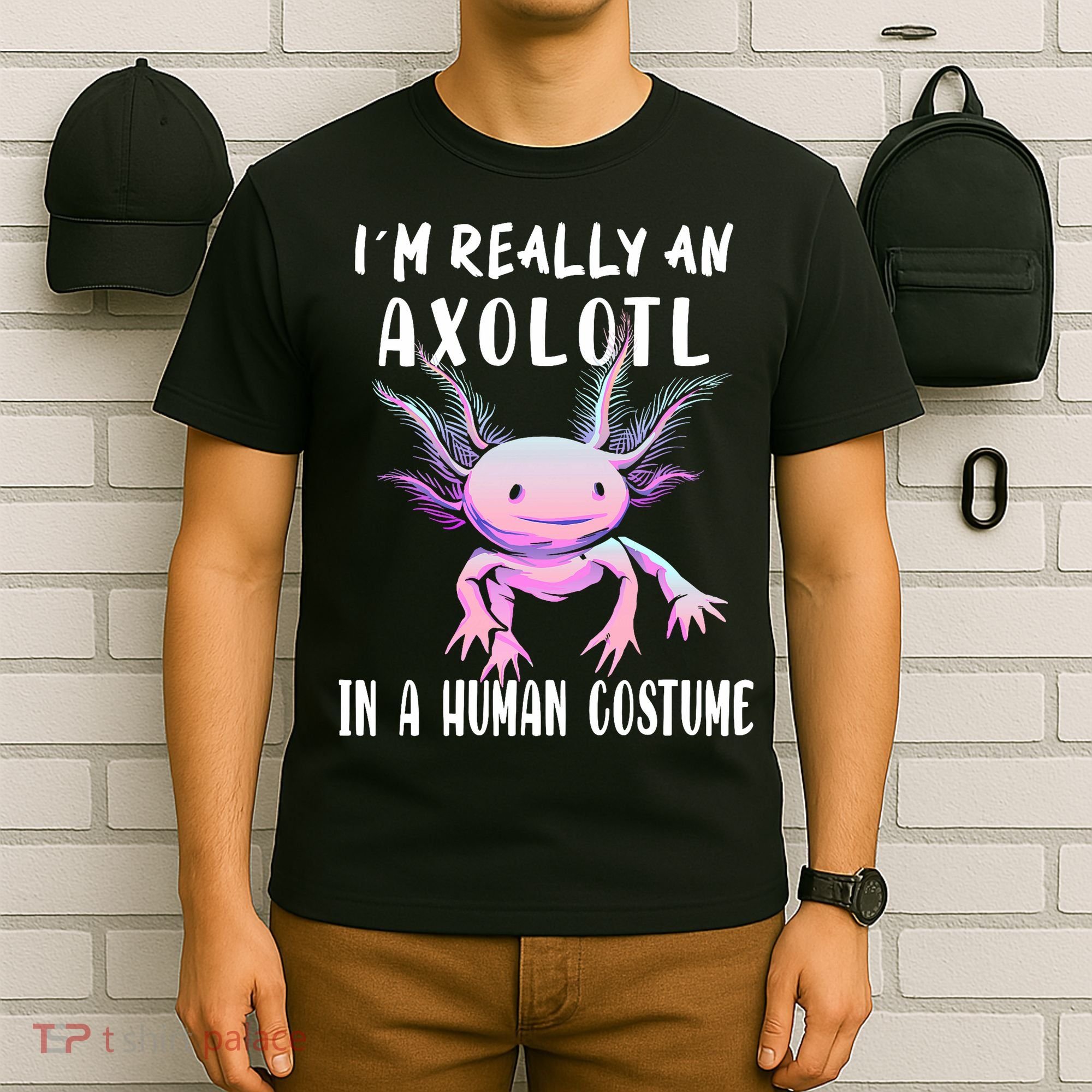I'm Really An Axolotl In A Human Funny Halloween Costume T-Shirt