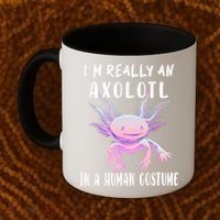 I'm Really An Axolotl In A Human Funny Halloween Costume Coffee Mug thumb 2
