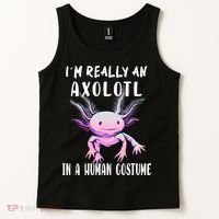 I'm Really An Axolotl In A Human Funny Halloween Costume Tank Top thumb 2