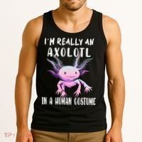 I'm Really An Axolotl In A Human Funny Halloween Costume Tank Top thumb 3