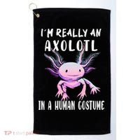 I'm Really An Axolotl In A Human Funny Halloween Costume Golf Towel thumb 0