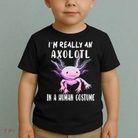 I'm Really An Axolotl In A Human Funny Halloween Costume Toddler T-Shirt thumb 2