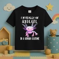 I'm Really An Axolotl In A Human Funny Halloween Costume Toddler T-Shirt thumb 3