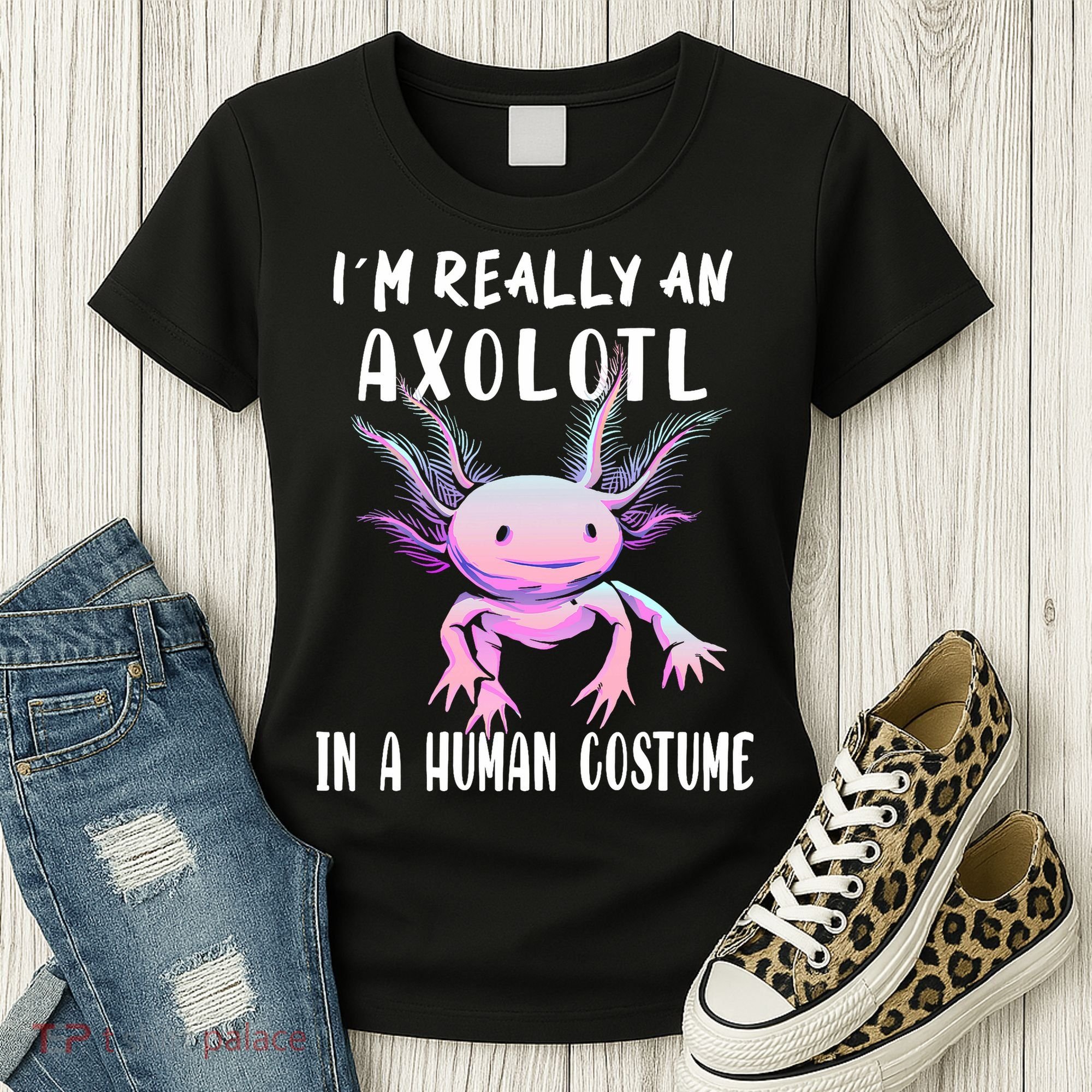 I'm Really An Axolotl In A Human Funny Halloween Costume Women's T-Shirt