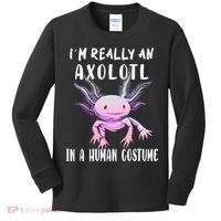 I'm Really An Axolotl In A Human Funny Halloween Costume Kids Long Sleeve Shirt thumb 0