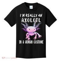 I'm Really An Axolotl In A Human Funny Halloween Costume Kids T-Shirt thumb 0