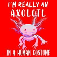 I'm Really An Axolotl In A Human Funny Halloween Costume Santa Hat thumb 1