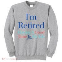 IM Retired And Having A Good Time Is My Job Tall Sweatshirt thumb 0