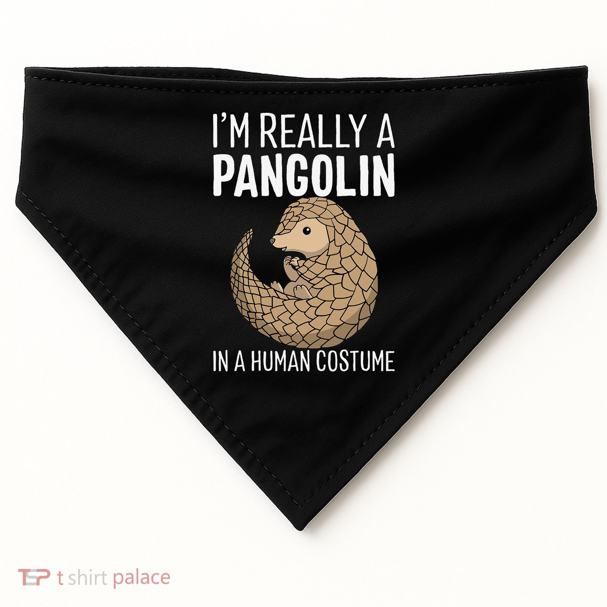 Im Really A Pangolin In A Human Costume Halloween USA-Made Doggie Bandana