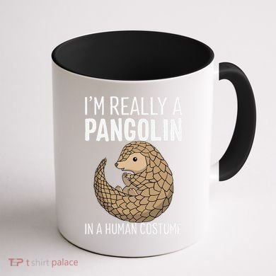 Im Really A Pangolin In A Human Costume Halloween Coffee Mug back