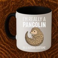 Im Really A Pangolin In A Human Costume Halloween Coffee Mug thumb 2
