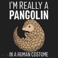 Im Really A Pangolin In A Human Costume Halloween Beanie thumb 2