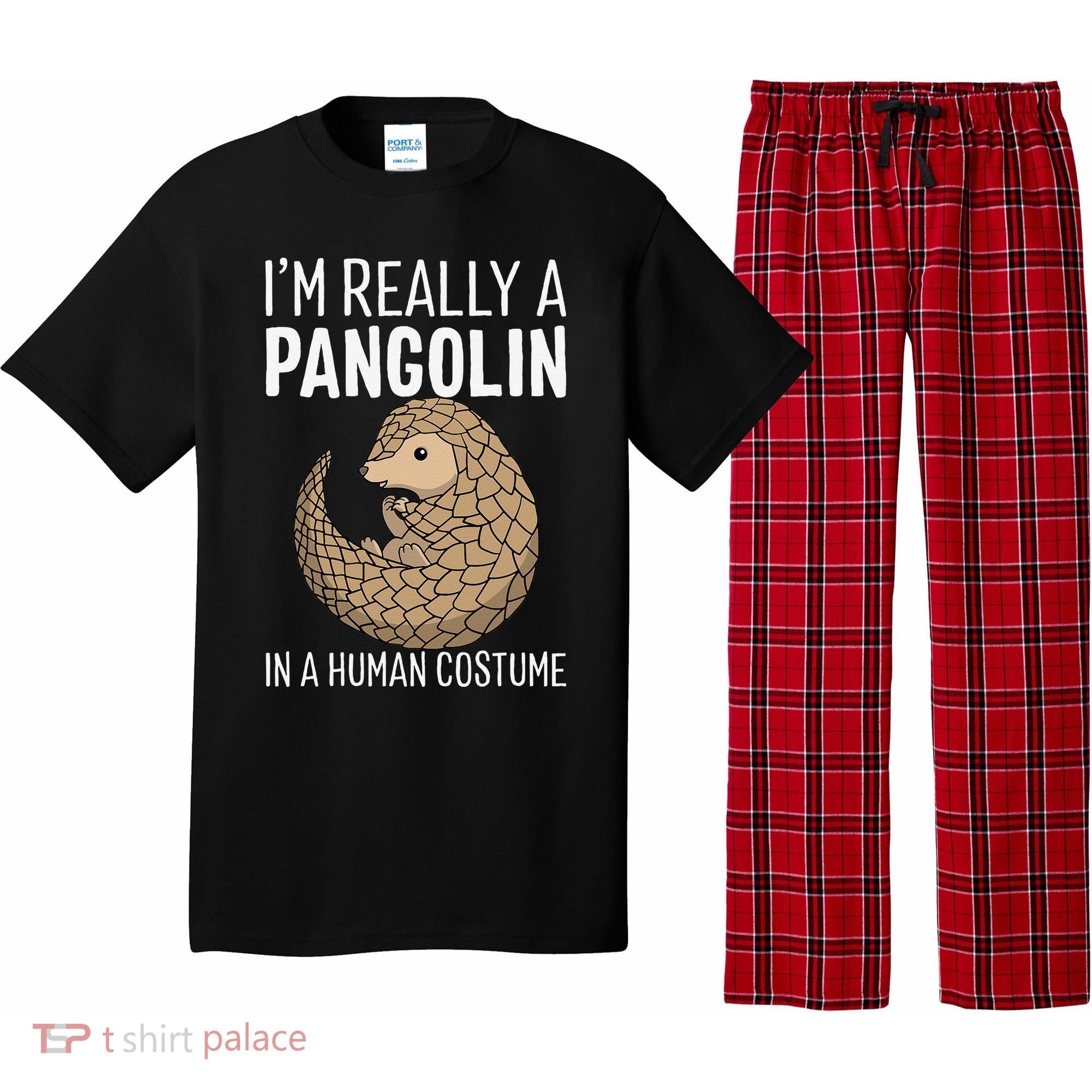 Im Really A Pangolin In A Human Costume Halloween Pajama Set