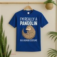 Im Really A Pangolin In A Human Costume Halloween T-Shirt thumb 2