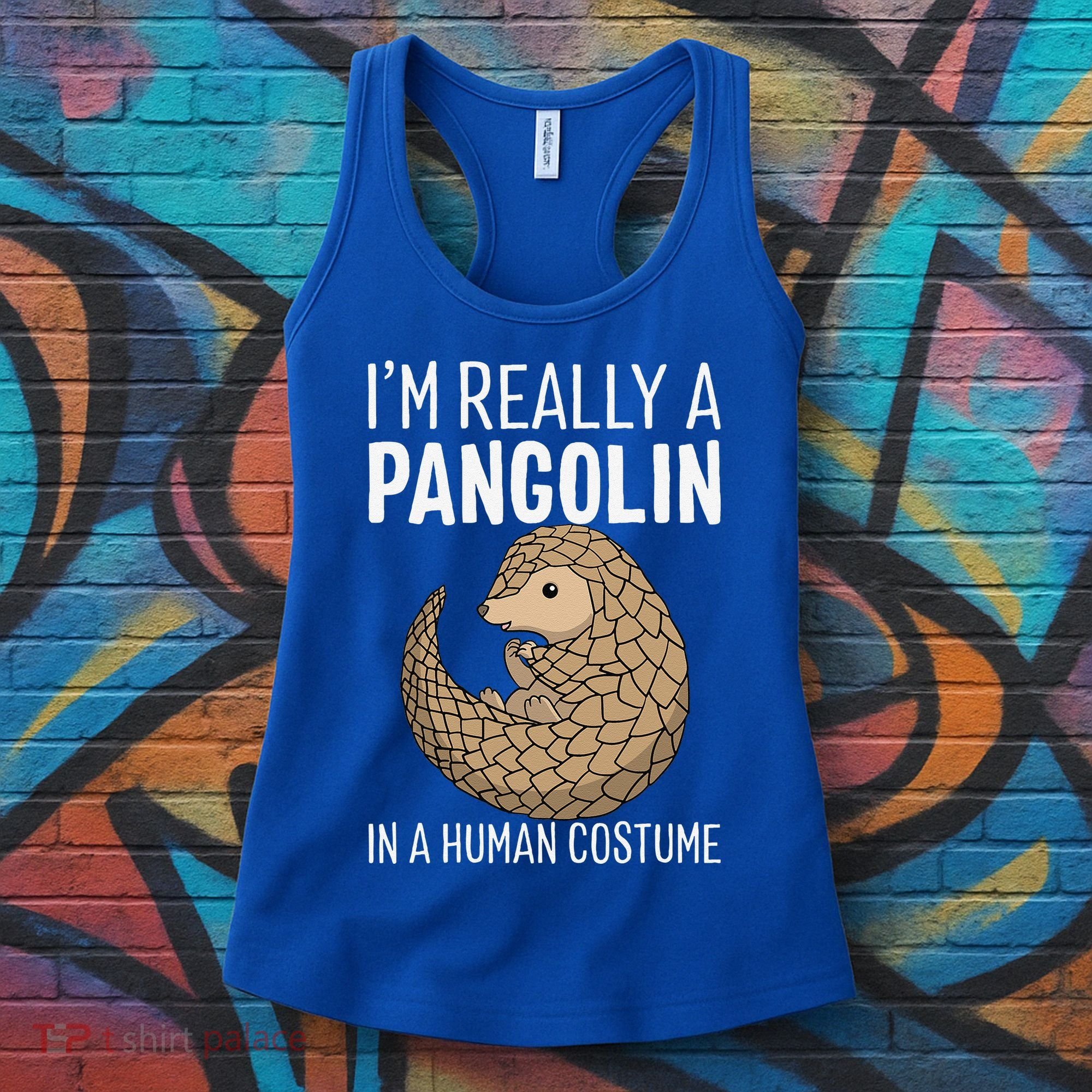 Im Really A Pangolin In A Human Costume Halloween Women's Tank Top